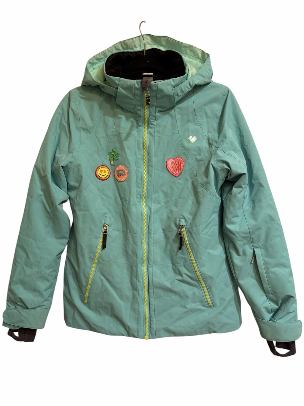 Obermeyer Light Blue Haana Ski Jacket with Zip Off Hood Teen Large 14-16